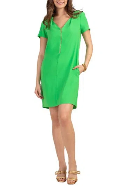 TRINA TURK TRINA TURK BANNING 2 FRONT ZIP SHIFT DRESS