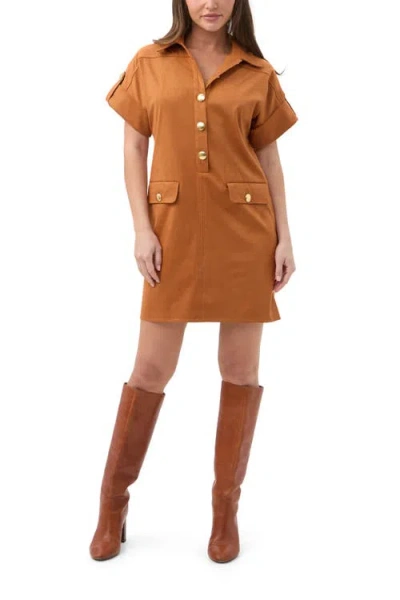 TRINA TURK TRINA TURK SEQUOIA FAUX SUEDE DRESS