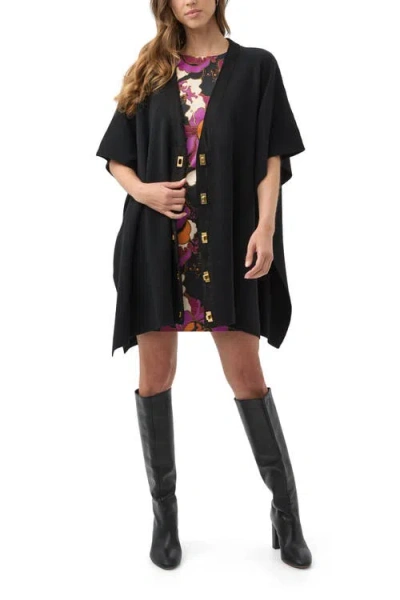 TRINA TURK TRINA TURK SAPPHIRE OVERSIZED KNIT PONCHO