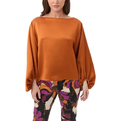 TRINA TURK TRINA TURK URSA 2 SATIN BOAT NECK TOP