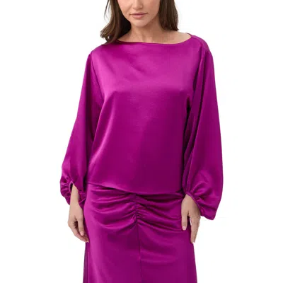 TRINA TURK TRINA TURK URSA 2 SATIN BOAT NECK TOP
