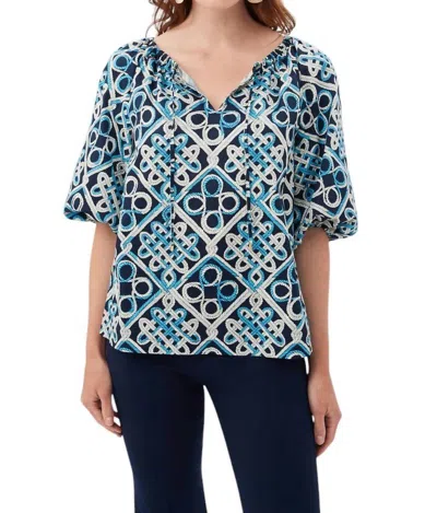 TRINA TURK VISTA LAS PALMAS TOP IN MULTI BLUES