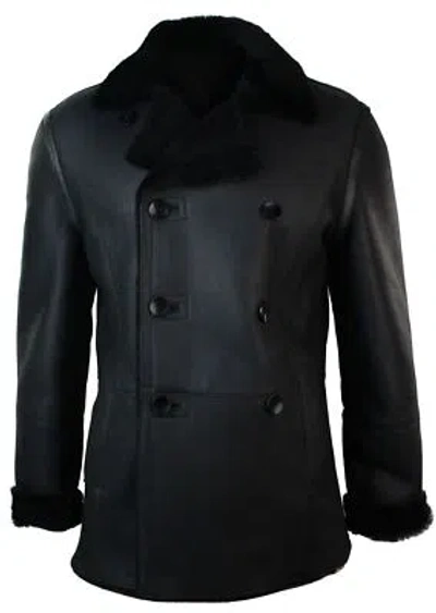 TRUCLOTHING HERRENJACKE 100% ECHTLEER BRAUN WINTER MANTEL SCHAFFELL WILDLEDER