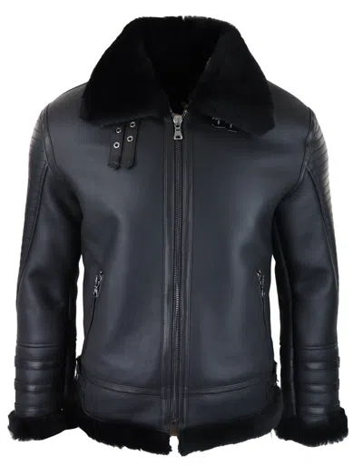TRUCLOTHING SHEEPSKIN ZIPPED PILOT JACKET