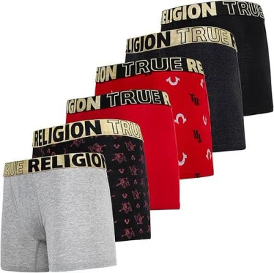 TRUE RELIGION TRUE RELIGION BOXER BRIEFS STRETCH UNDERWEAR PACK OF 6
