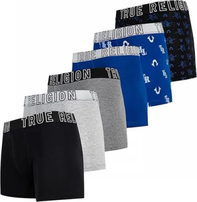 TRUE RELIGION TRUE RELIGION BOXER BRIEFS STRETCH UNDERWEAR PACK OF 6