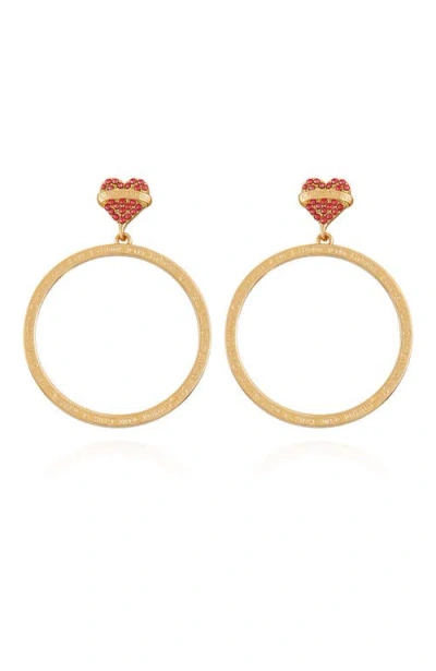 TRUE RELIGION TRUE RELIGION HEART AND HOOP STATEMENT EARRING