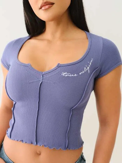 TRUE RELIGION LETTUCE EDGE V NOTCH BABY T-SHIRT