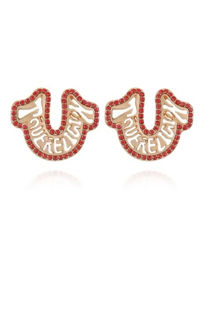 TRUE RELIGION TRUE RELIGION LOGO HORSESHOE POST EARRING
