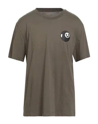 TRUE RELIGION TRUE RELIGION MAN T-SHIRT MILITARY GREEN SIZE L COTTON
