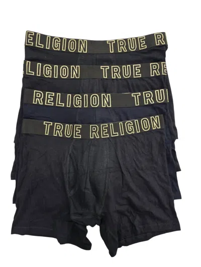 TRUE RELIGION MEN'S 4-PACK MODAL BOXER BRIEFS IN BLACK