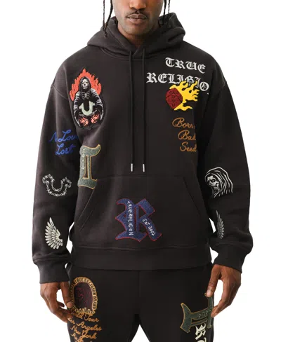 TRUE RELIGION MEN'S RELAXED FIT PATCH GRAPHIC HOODIE