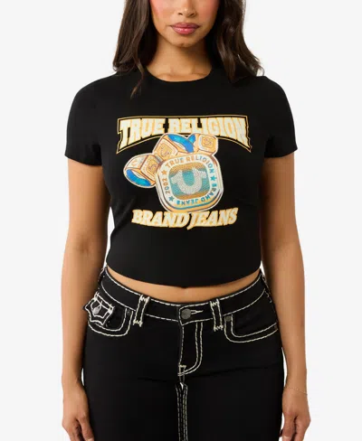 TRUE RELIGION WOMEN'S CLASS RING BABY CREWNECK T-SHIRT