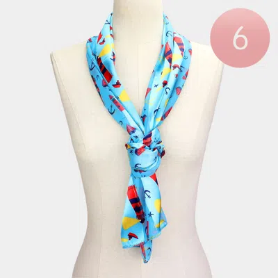 TRUEDAMES 6PCS - LIGHTHOUSE ANCHOR PATTERN PRINTED SCARF