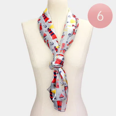 TRUEDAMES 6PCS - LIGHTHOUSE ANCHOR PATTERN PRINTED SCARF