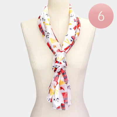 TRUEDAMES 6PCS - LIGHTHOUSE ANCHOR PATTERN PRINTED SCARF