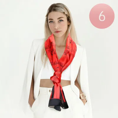 TRUEDAMES 6PCS - SILK FEEL SATIN STRIPED MUSIC PIANO KEY PATTERN PRINTED SCARF