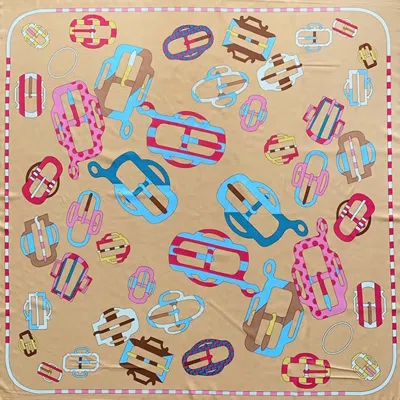 TRUEDAMES CHIC BUCKLE PRINT SQUARE SCARF