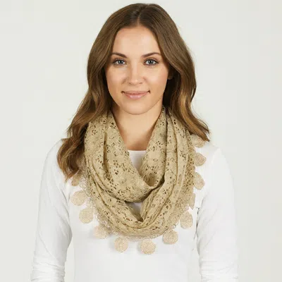 TRUEDAMES ELEGANT FLOWER CROCHET LACE ACCENT SCARF