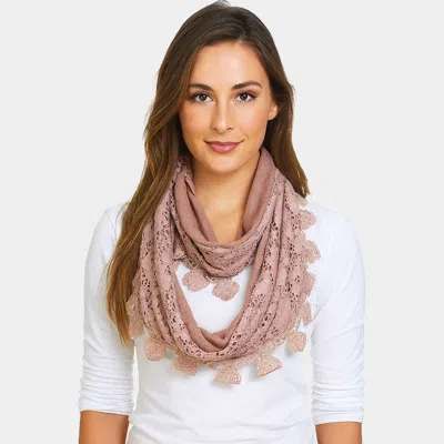 TRUEDAMES ELEGANT FLOWER CROCHET LACE ACCENT SCARF