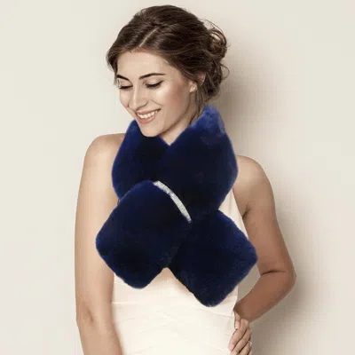 TRUEDAMES FAUX FUR BLING PULL THROUGH SCARF