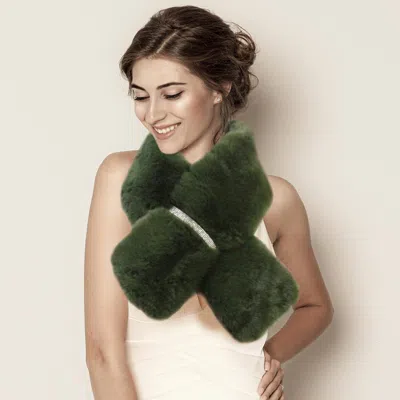 TRUEDAMES FAUX FUR BLING PULL THROUGH SCARF