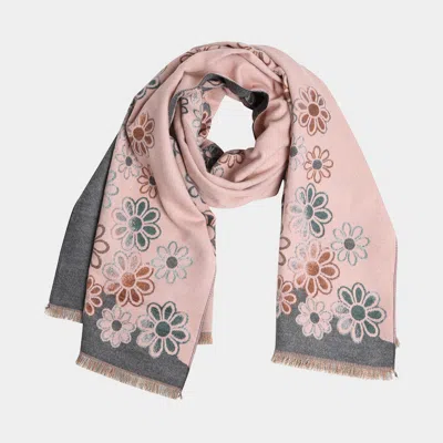 TRUEDAMES FLORAL PATTERN FRINGE OBLONG SCARF