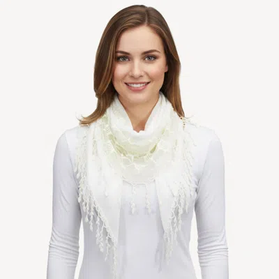 TRUEDAMES FRINGE DETAIL TRIANGLE LACE SCARF
