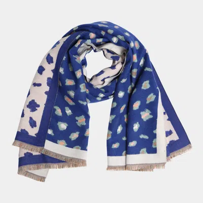 TRUEDAMES LEOPARD PATTERN FRINGE OBLONG SCARF