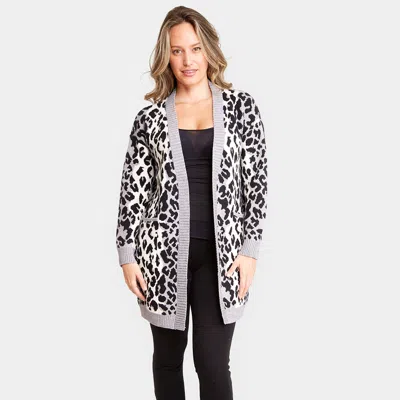 TRUEDAMES LEOPARD PATTERN POCKET CARDIGAN