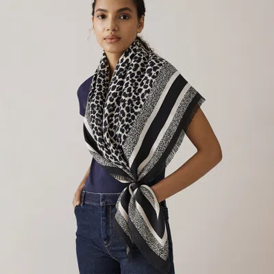 TRUEDAMES LEOPARD PRINT SCARF