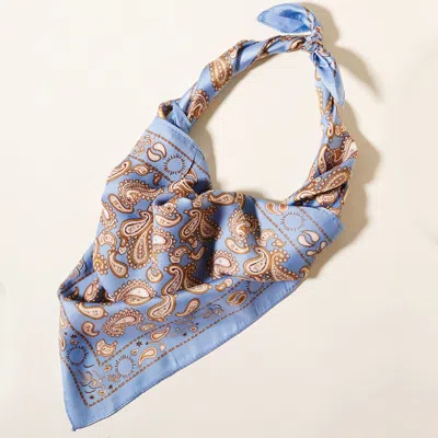 TRUEDAMES PAISLEY PRINTED SQUARE SILKY SATIN SCARF