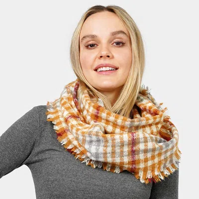 TRUEDAMES PLAID CHECK PATTERNED INFINITY SCARF