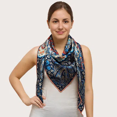 TRUEDAMES SATIN FEEL ELEGANT INTRICATE PAISLEY PRINT SQUARE SCARF