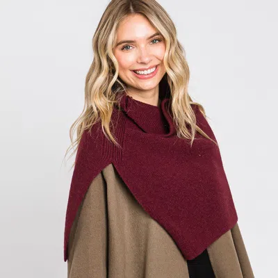 TRUEDAMES SLIT TURTLENECK KNIT SHAWL SCARF
