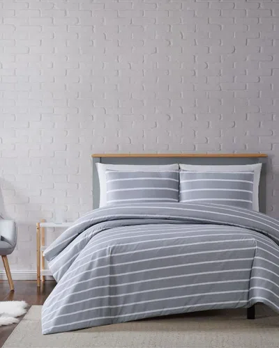 TRULY SOFT TRULY SOFT MADDOW STRIPE GREY DUVET COVER SET