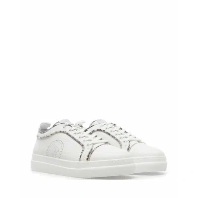 TRUSSARDI DAMEN SNEAKERS SCHUHE TRUSSARDI PREMIUM WHITE PYTHON LEDER WEISS