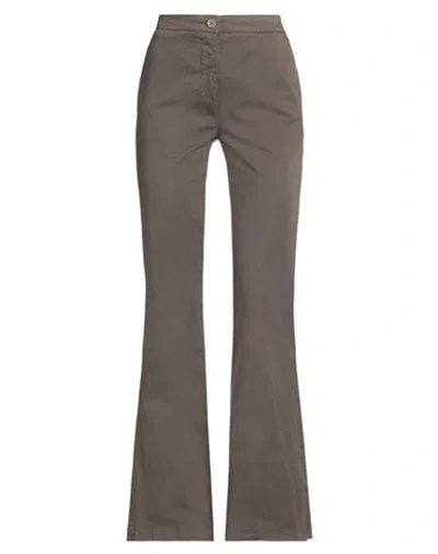 TRUSSARDI JEANS TRUSSARDI JEANS WOMAN PANTS KHAKI SIZE 12 COTTON, ELASTANE