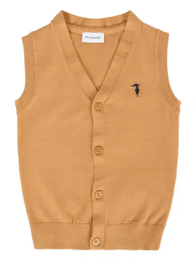 TRUSSARDI JUNIOR BUTTON-FASTENING LOGO VEST
