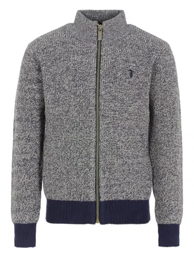 TRUSSARDI JUNIOR ZIP-UP SPECKLED CARDIGAN