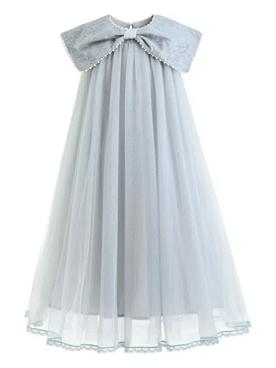 TULLEEN BOW-COLLAR TULLE DRESS