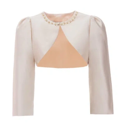 TULLEEN TULLEEN CROPPED SATIN CARDIGAN