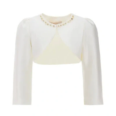 TULLEEN TULLEEN CROPPED SATIN CARDIGAN