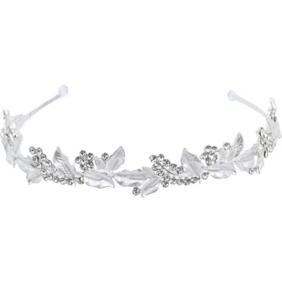 TULLEEN TULLEEN RHINESTONE LEAF PATTERN HEADBAND