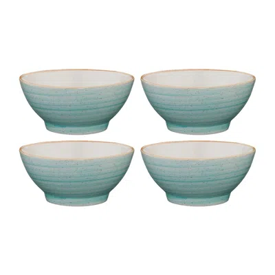 TURGLA HOME AQUA ROUND BLUE PORCELAIN BOWL SET OF FOUR