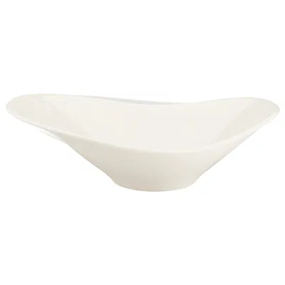 TURGLA HOME GOURMET OVAL WARM WHITE STREAM PORCELAIN SERVING BOWL