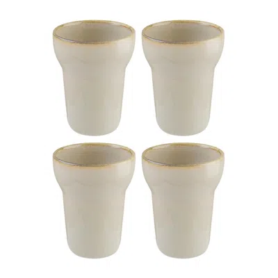 TURGLA HOME NEUTRALS / BROWN SAND ROUND BEIGE PORCELAIN MUG SET OF FOUR