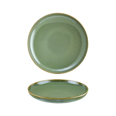 TURGLA HOME SAGE ROUND GREEN PORCELAIN DEEP LARGE PLATE