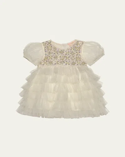 TUTU DU MONDE GIRL'S BEBE MEADOW EMBELLISHED TULLE DRESS