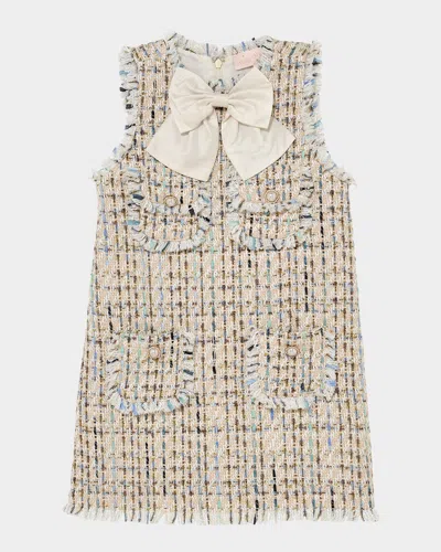 TUTU DU MONDE GIRL'S TEXAS HOLD 'EM SLEEVELESS TWEED DRESS